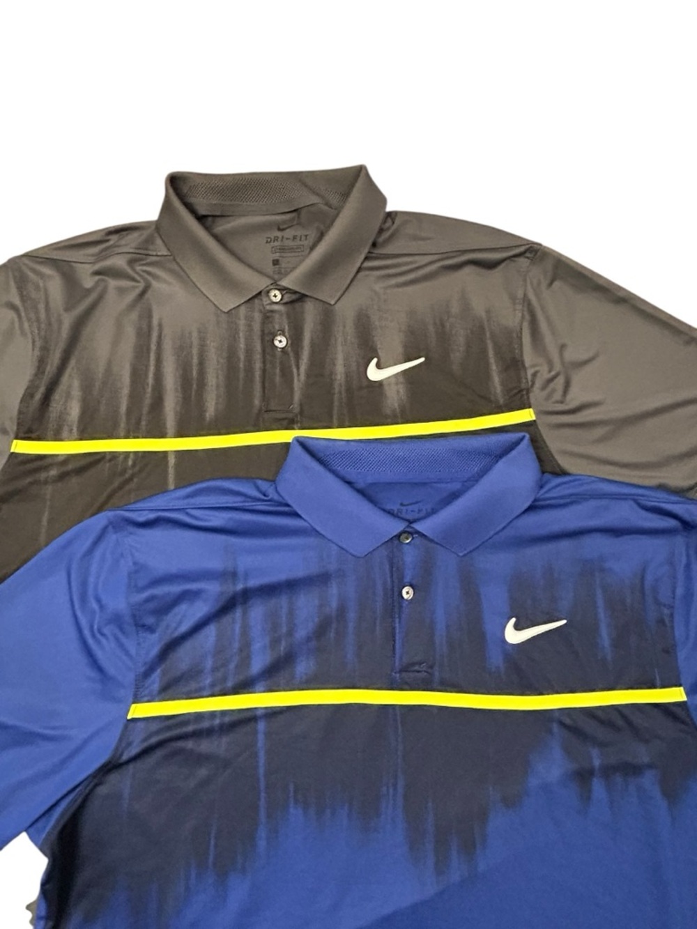 LOT OF 2 Nike Men's Dri-FIT Vapor Fog Golf Polo Shirts Blue & Gray L Dri Fit